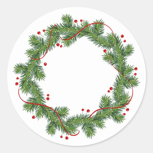 ENVELOPE SEAL STICKER : CHRISTMAS WREATH (Front)