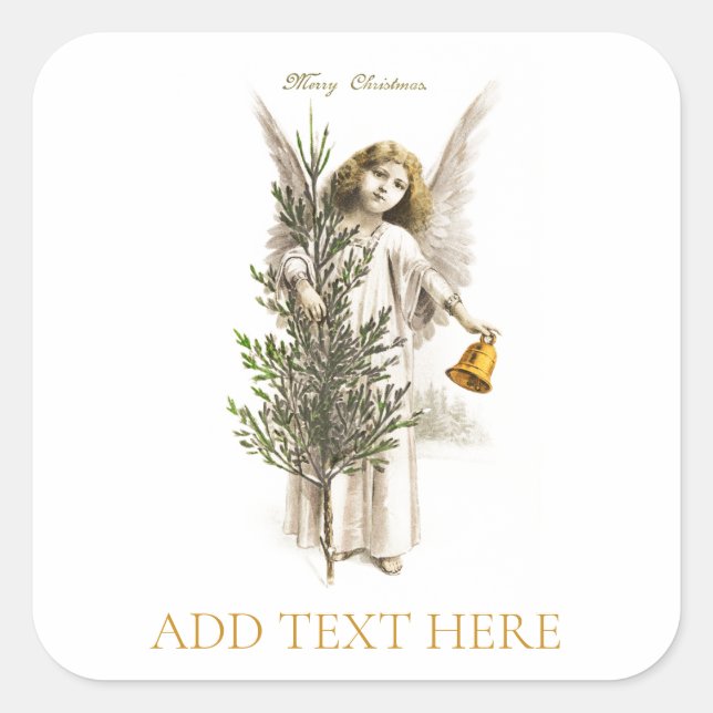 ENVELOPE SEAL STICKER : VINTAGE CHRISTMAS ANGEL (Front)