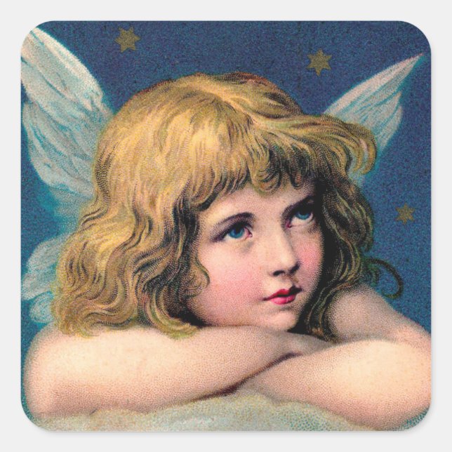 ENVELOPE SEAL STICKER : VINTAGE CHRISTMAS ANGEL (Front)