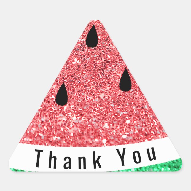 envelope seal thank you faux glitter watermelon (Front)