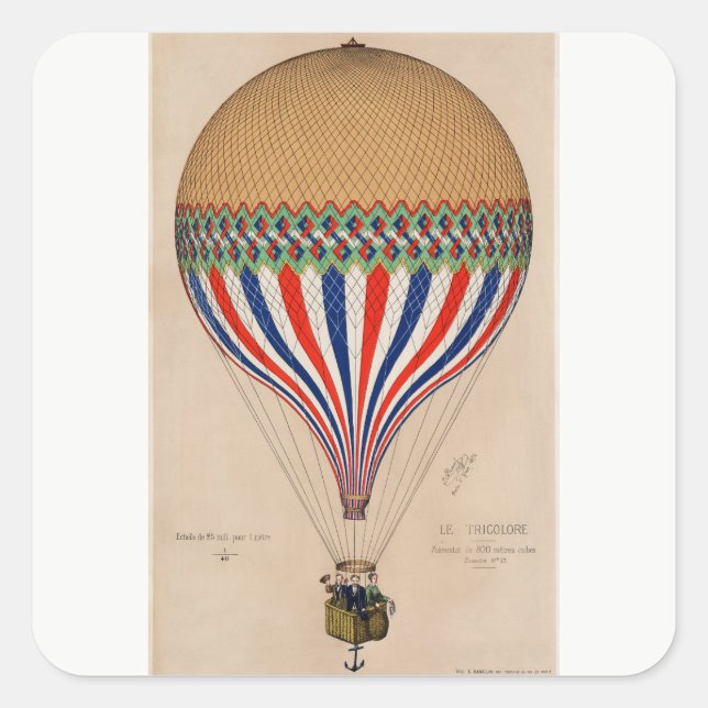 ENVELOPE SEAL : VINTAGE FRENCH HOT AIR BALLOON (Front)
