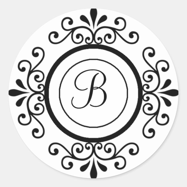 Envelope Seals Monogram B For Wedding Invitaitons (Front)
