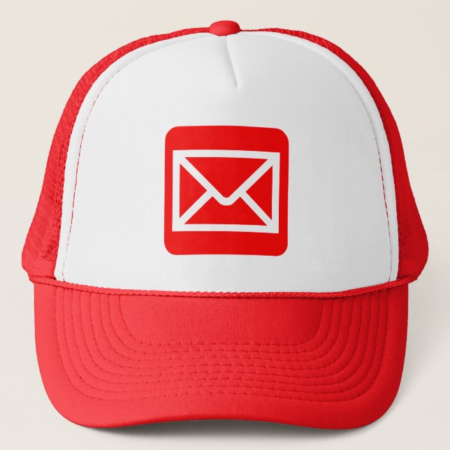 Envelope Sign - Red Trucker Hat (Front)