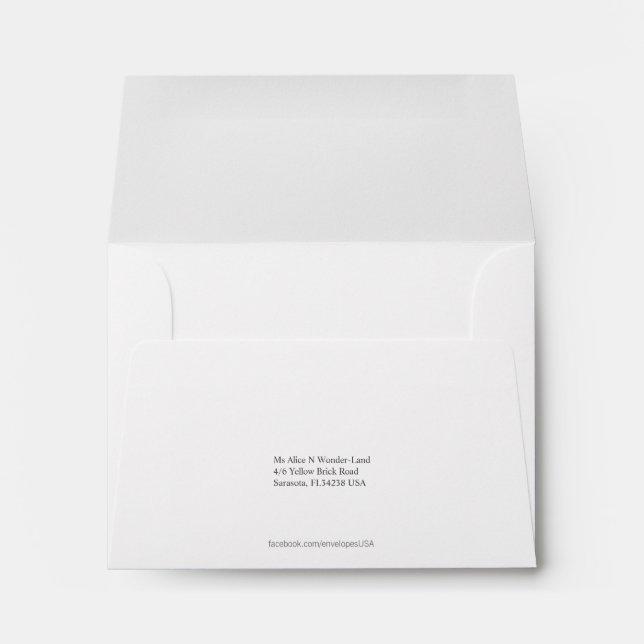 Envelope Size A2 White Return Address (Back (Bottom))