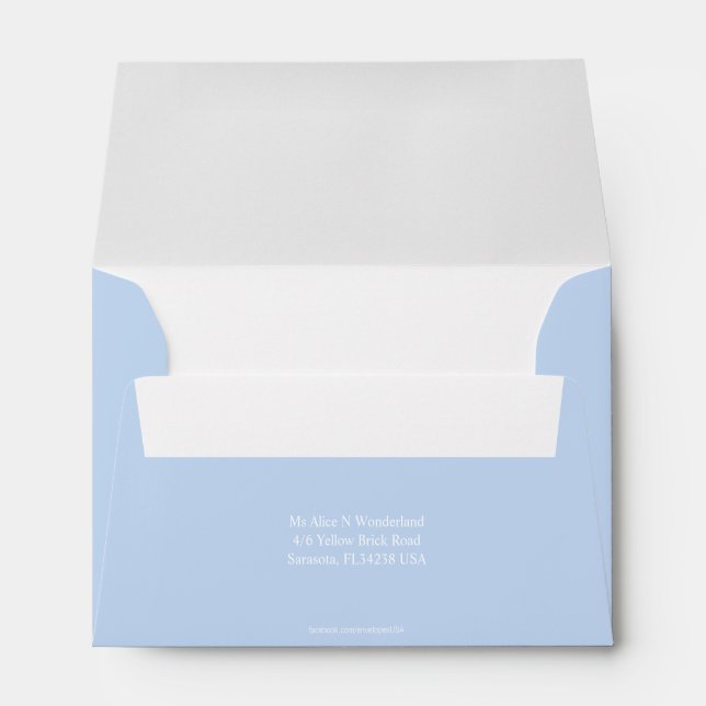 Envelope Size A6 Baby Blue Return Address (Back (Bottom))