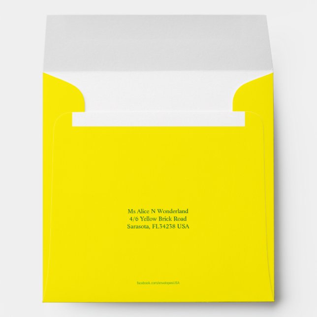 Envelope SquareYellow Return Address (Back (Bottom))