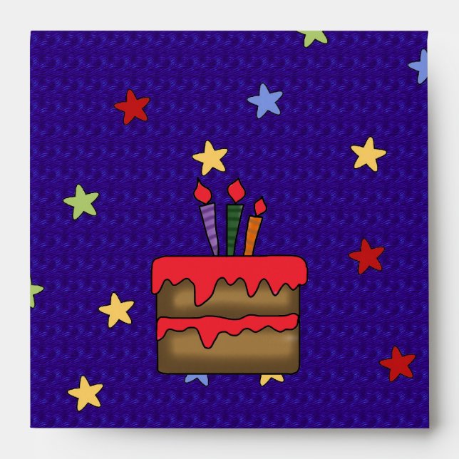 Envelope Stars Birthday Cake Candles (Front)