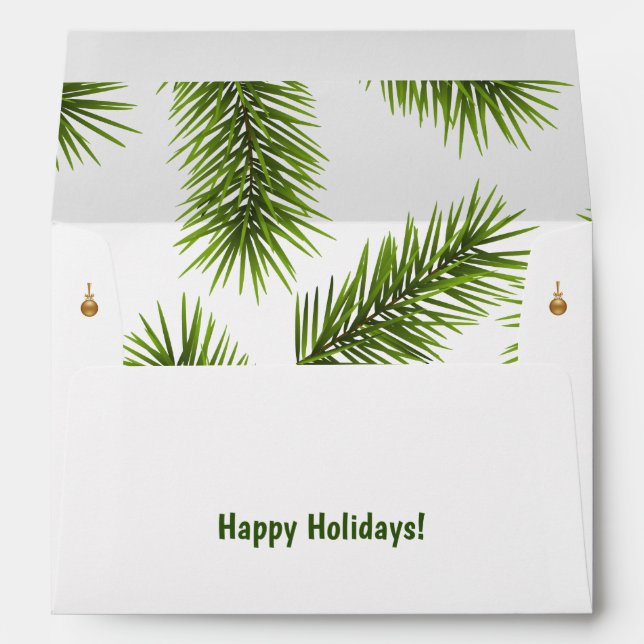 Envelope to Holiday Letter with Photo - Fir Branch (Back (Bottom))
