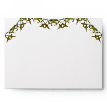 Envelope with Elegant Green Leaves
