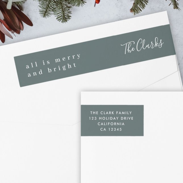 Envelope Wrap Label | Christmas Mail Stickers (Add joy to your holiday mail with this minimalist wrap address label)