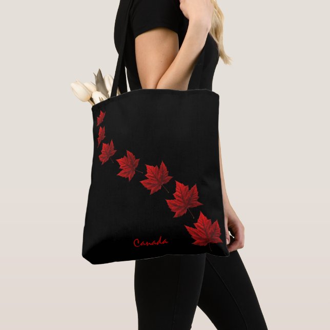 Enviro-Friendly Canada Tote Bag Retro Maple Leaf (Close Up)