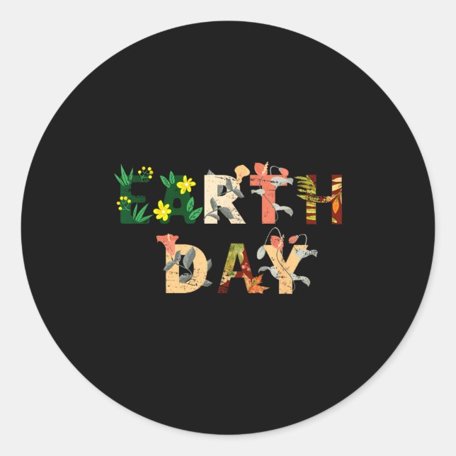 Environment Earth Day  Classic Round Sticker (Front)