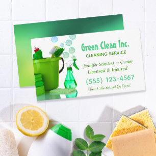  Environment Friendly Green Cleaning Supplies  Business Card