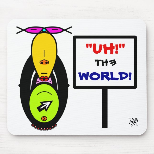 Environment Monkey Weird Funny Cartoon Mascot Mouse Pad (Front)