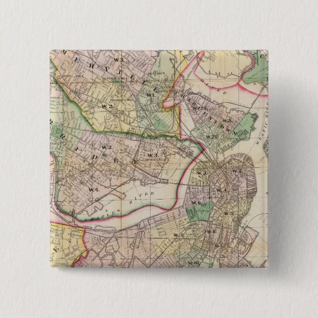 Environment of Boston 15 Cm Square Badge (Front)