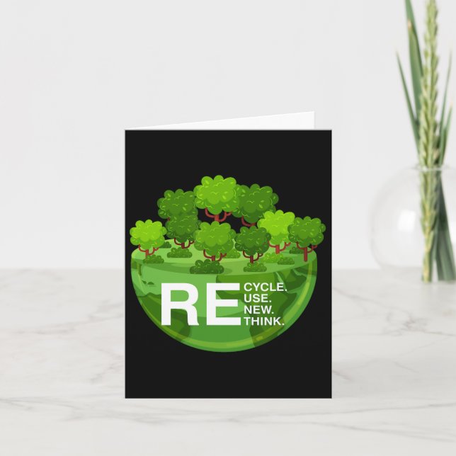 Environmental Activism Recycle Reuse Renew Rethink Card (Front)
