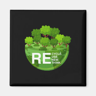 Environmental Activism Recycle Reuse Renew Rethink Magnet