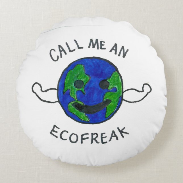 Environmental Awareness Design Round Cushion (Front)