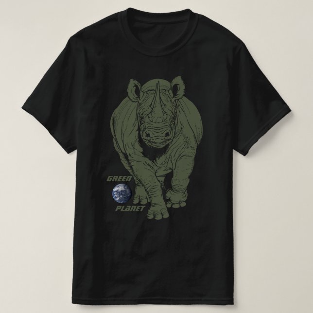 Environmental Awareness Green Planet T-Shirt (Design Front)