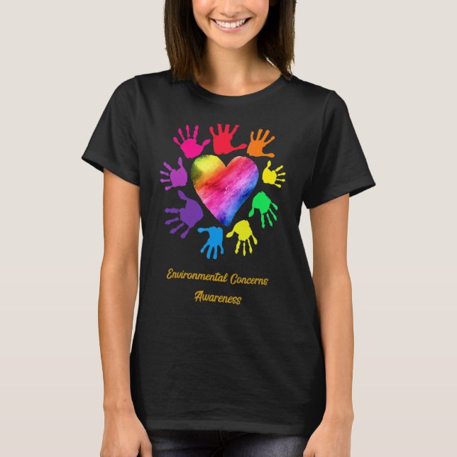 Environmental Concerns Awareness Hands T-Shirt (Front)