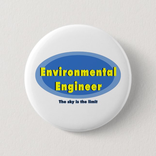 Environmental Engineer Blue Oval 6 Cm Round Badge (Front)