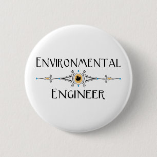 Environmental Engineer Decorative Line 6 Cm Round Badge