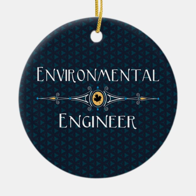 Environmental Engineer Decorative Line Ceramic Tree Decoration (Front)