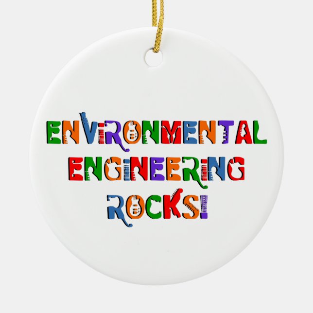 Environmental Engineering Rocks Text Ceramic Tree Decoration (Front)