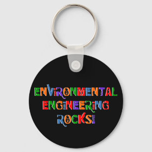 Environmental Engineering Rocks Text Key Ring