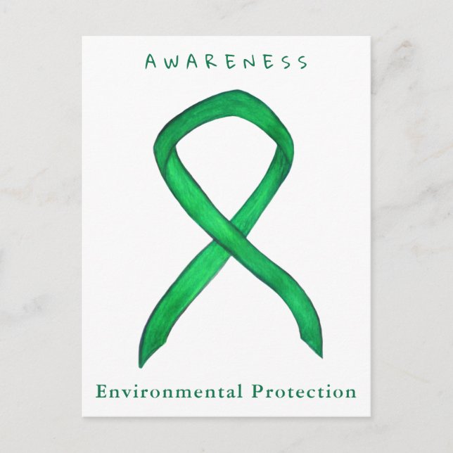 Environmental Protection Awareness Ribbon Art Card (Front)