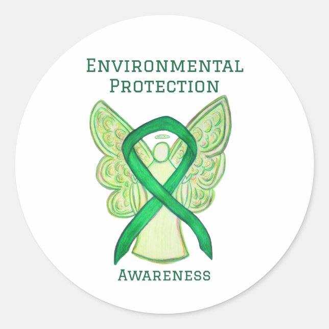 Environmental Protection Awareness Ribbon Stickers (Front)