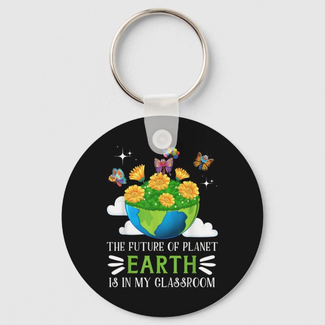Environmental Protection In The Future Of Planet  Key Ring (Front)