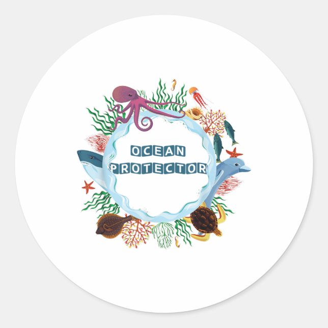 Environmental Protection Nature Conservation, Ocea Classic Round Sticker (Front)