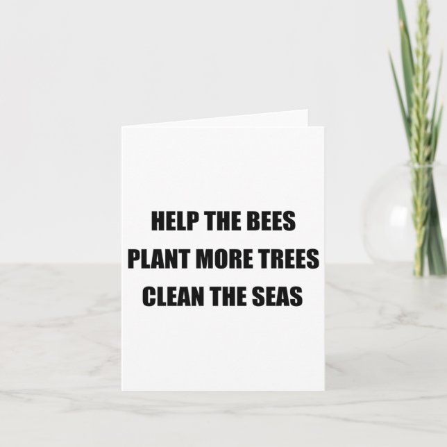Environmental Protection - Save The Bees, Plant Mo Card (Front)