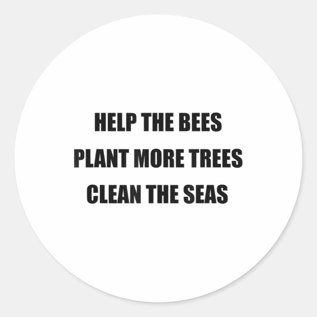 Environmental Protection - Save The Bees, Plant Mo Classic Round Sticker (Front)