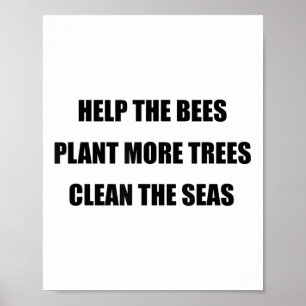 Environmental Protection - Save The Bees, Plant Mo Poster