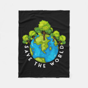Environmental Protection Save The World Fleece Blanket
