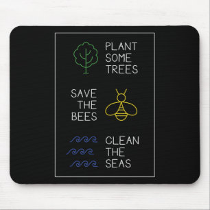 Environmental Protection Saying, Plant Trees, Save Mouse Pad