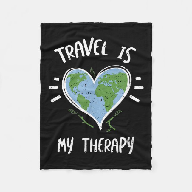 Environmental Protection_ Travel Is My Therapy - E Fleece Blanket (Front)
