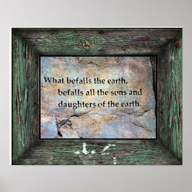 Environmental Quote about the earth Poster (Front)