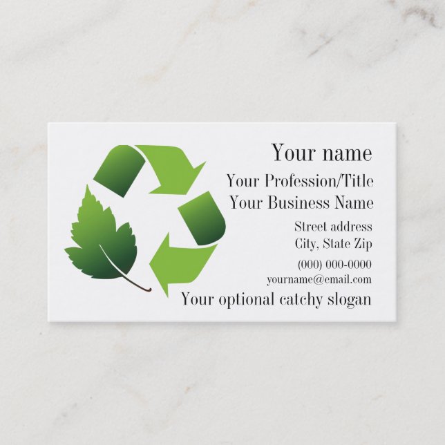 Environmental Recycle Design Business Card (Front)