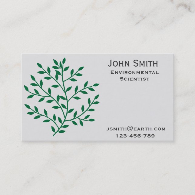 Environmental Scientist or ecologist Business Card (Front)