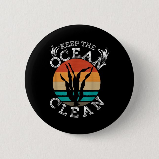 Environmental Sea Ocean Protection  6 Cm Round Badge (Front)