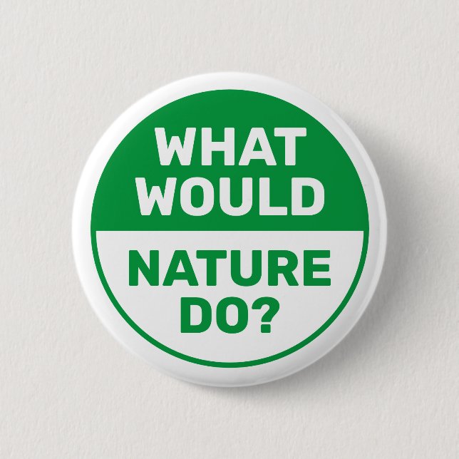 Environmental "What Would Nature Do?" Progressive 6 Cm Round Badge (Front)
