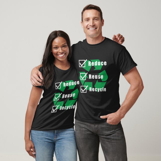 Environmentalism Checklist Reduce Reuse Recycle T-Shirt (Unisex)