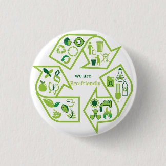Environmentally eco-friendly green recycle button