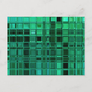 Envy Green Pattern Mosaic Tile Art Postcard