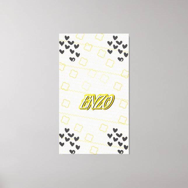 Enzo, personal name of handdrawn handwriting canvas print (Front)