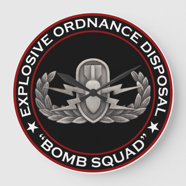 EOD "Bomb Squad" Large Clock (Front)