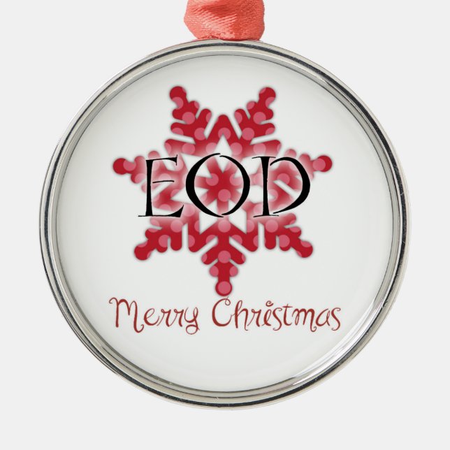 EOD Merry Christmas Metal Tree Decoration (Front)